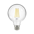 LED filamentpære globe G95 E27 3,8W 2700K klar forfra