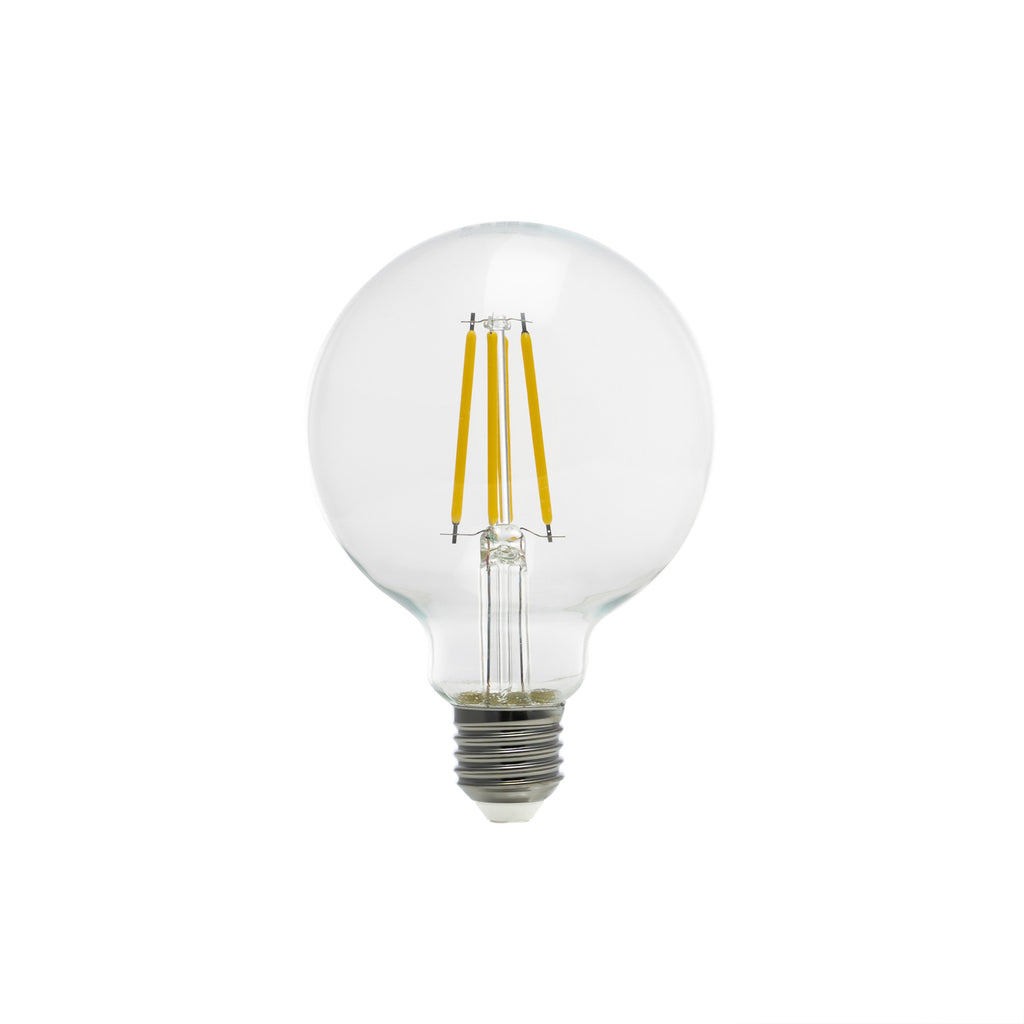 LED filamentpære globe G95 E27 3,8W 2700K klar bakside