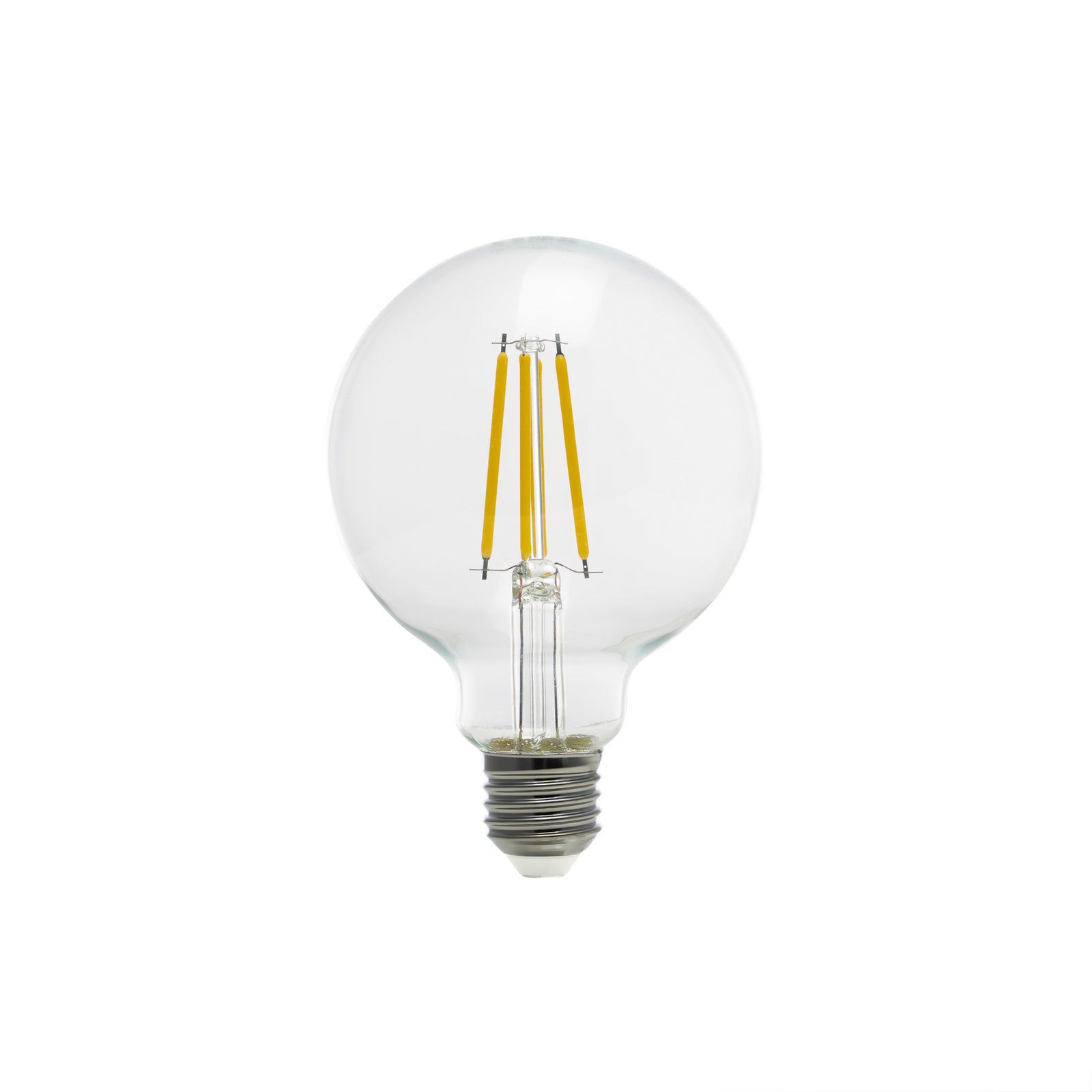 LED filamentpære globe G95 E27 3,8W 2700K klar bakside