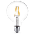 LED filamentpære Globe G95 E27 7W 2700K klar Philips forfra