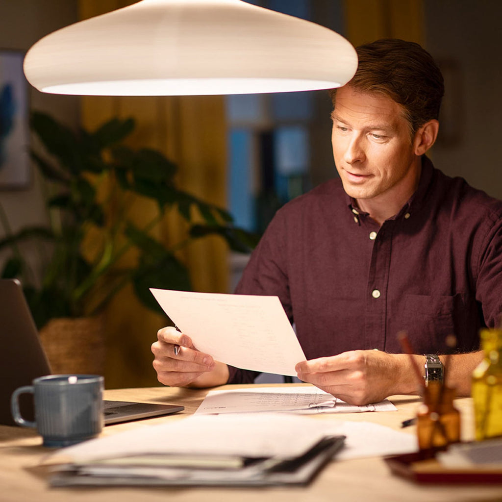 LED filamentpære Globe G95 E27 7W 2700K klar Philips bakside