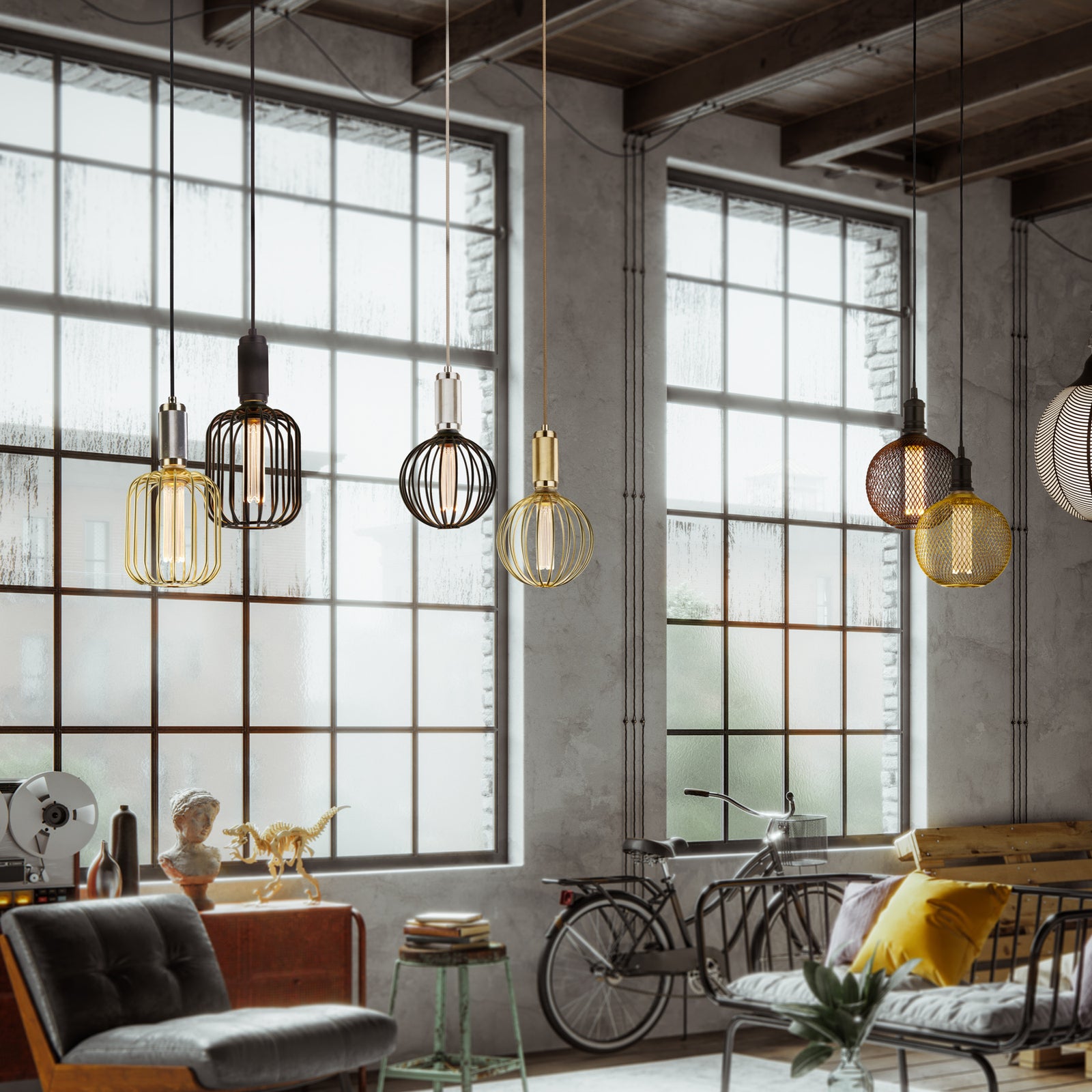 LED filamentpære Globe gull E27 3,5W 1800K dimbar nærbilde av filament