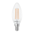 LED filamentpære kronelys E14 3,8W 4000K 806lm klar OSRAM forfra