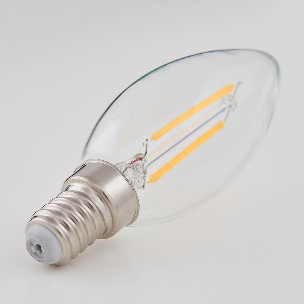 LED filamentpære kronelysform E14 2W 2700K klar glass - Lindby detalj