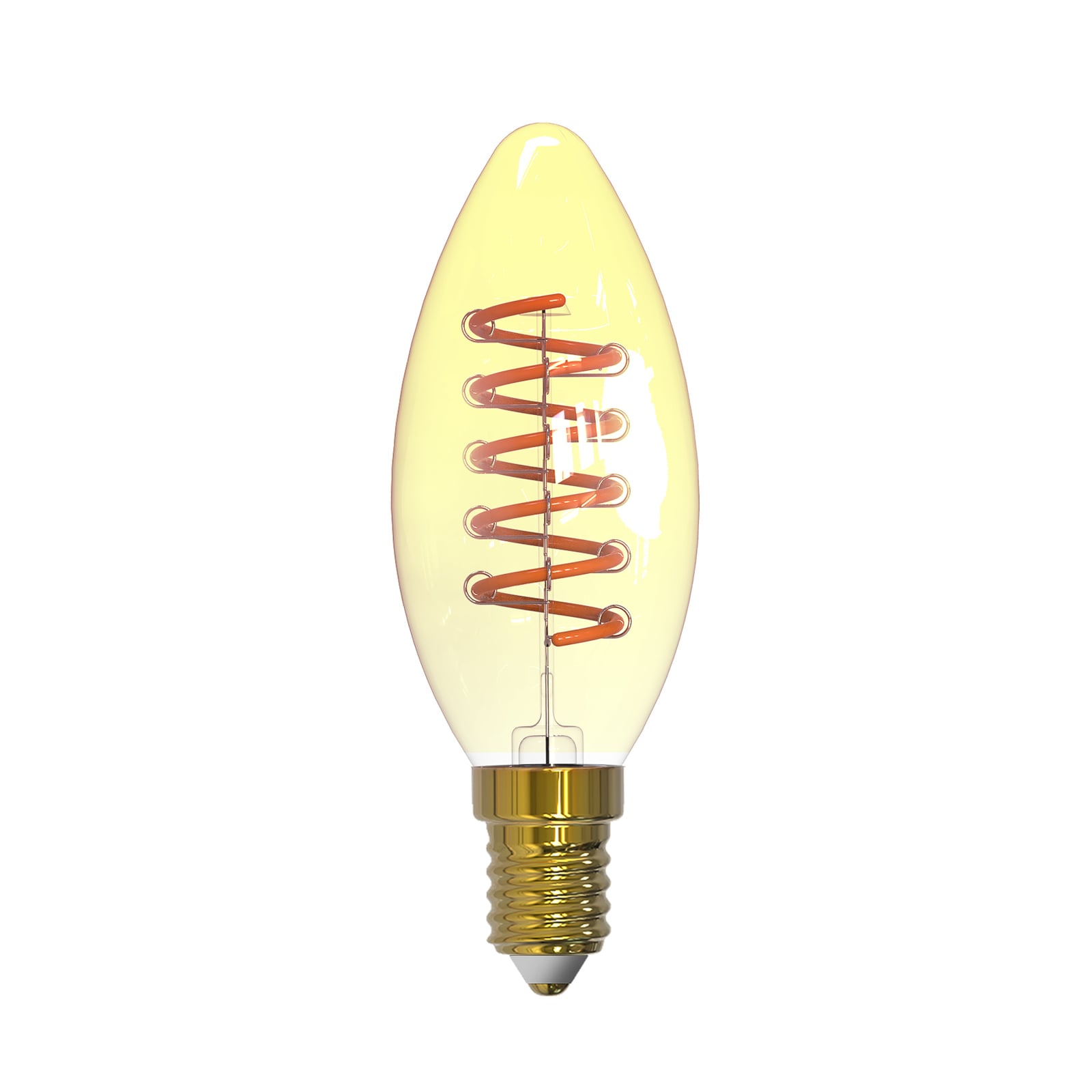 LED filamentpære kronelysform E14 4,9W 1800K dimbar amber Arcchio for varmt og dimbart lys