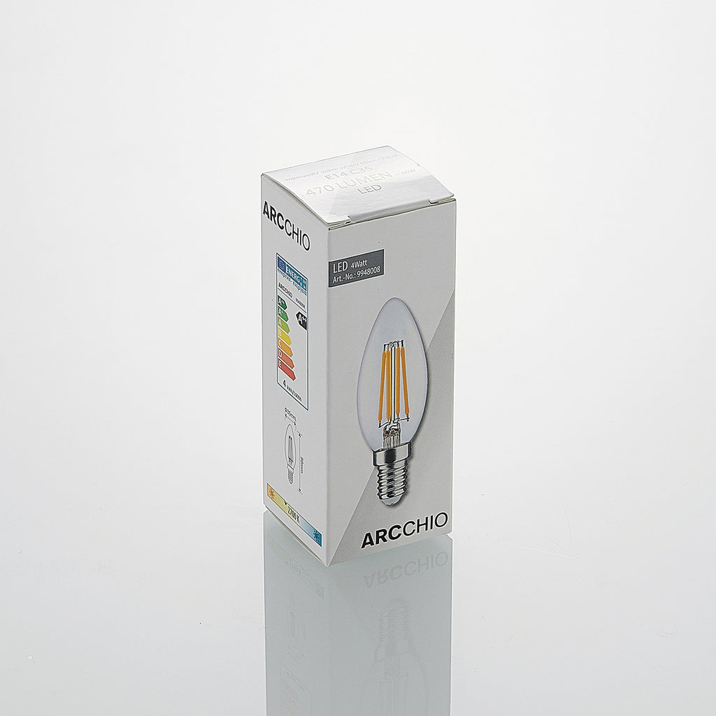 LED filamentpære kronelysform E14 4W 2700K dimbar 2-pk Arcchio med filamentteknologi