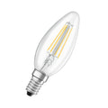 LED filamentpære kronelysform E14 5,5W 2700K dimbar klar OSRAM forfra
