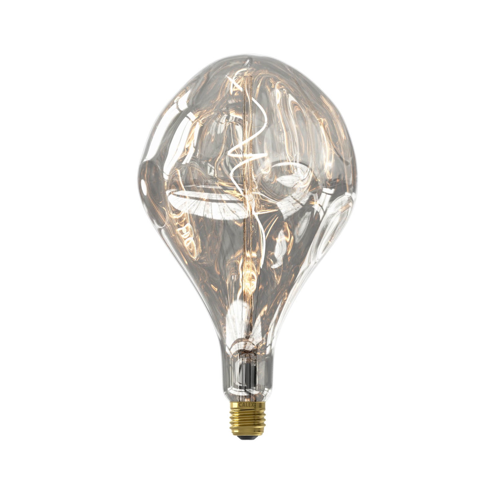 LED filamentpære Organic Evo E27 6W 1800K dimbar sølv forfra