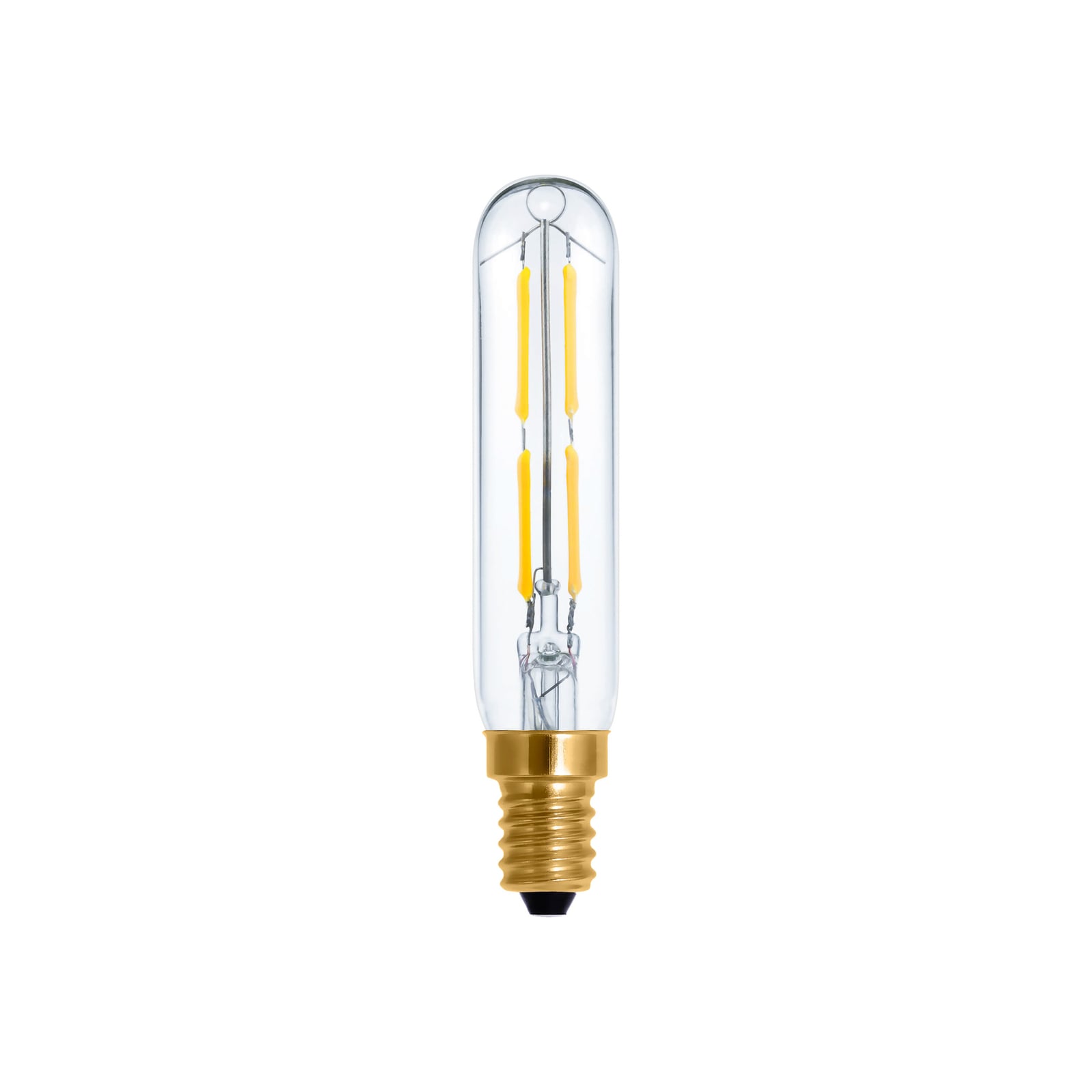 LED filamentpære rørform E14 6W 24V DC 2200K dimbar klar - SEGULA forfra