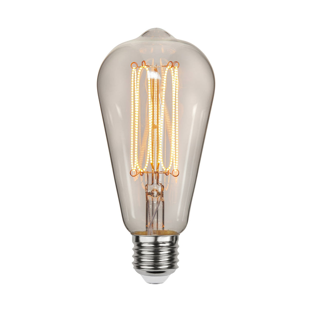 LED filamentpære ST64 E27 3,8W 1800K dimbar klar bakside