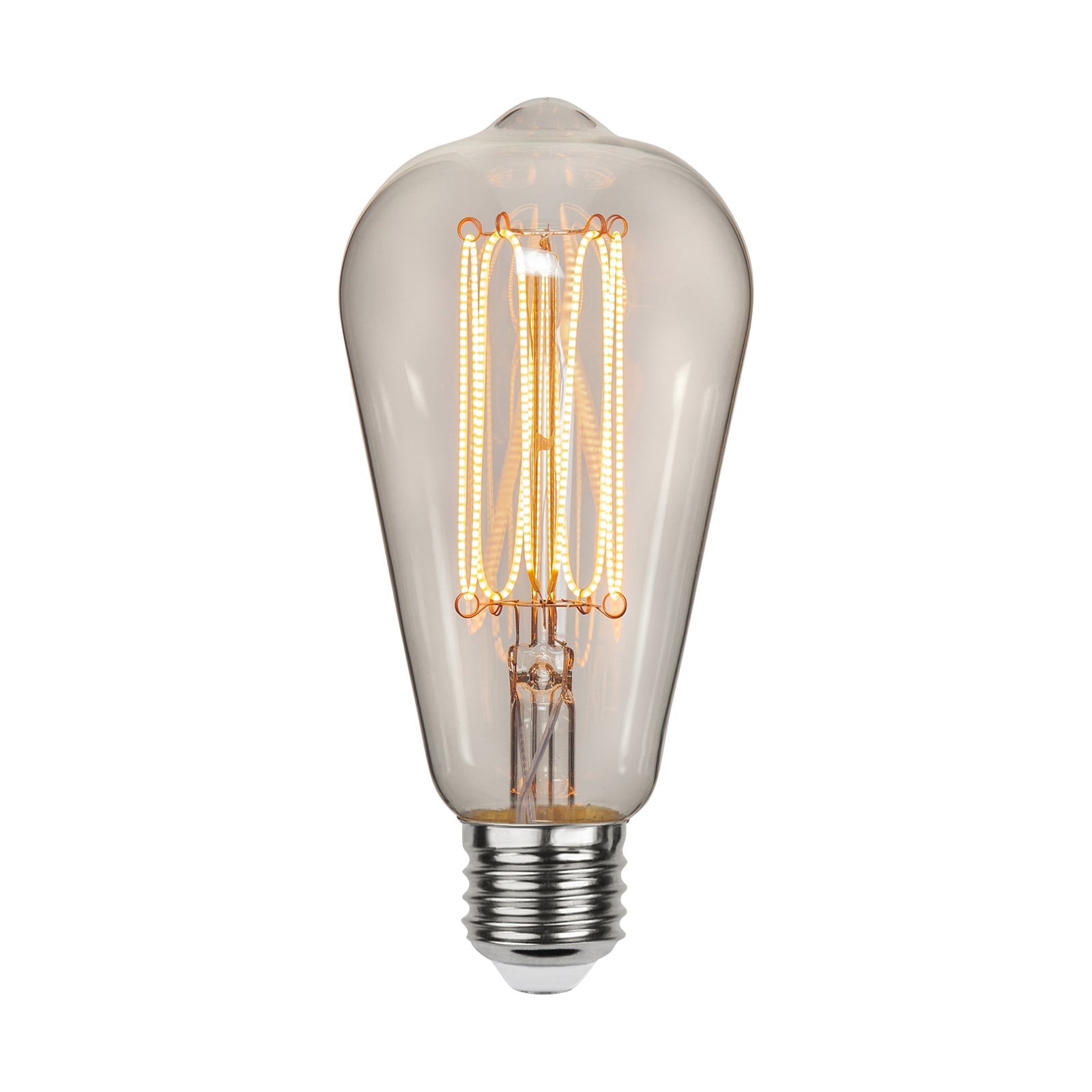 LED filamentpære ST64 E27 3,8W 1800K dimbar klar bakside