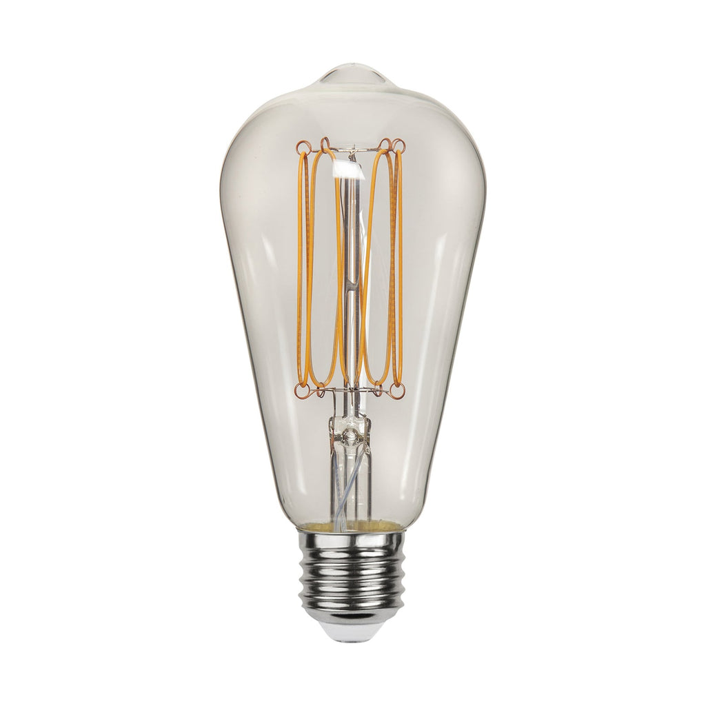 Nærbilde av LED filamentpære ST64 E27 3,8W 1800K dimbar klar
