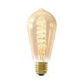 LED filamentpære ST64 E27 3,8W 2100K dimbar gull - Calex forfra