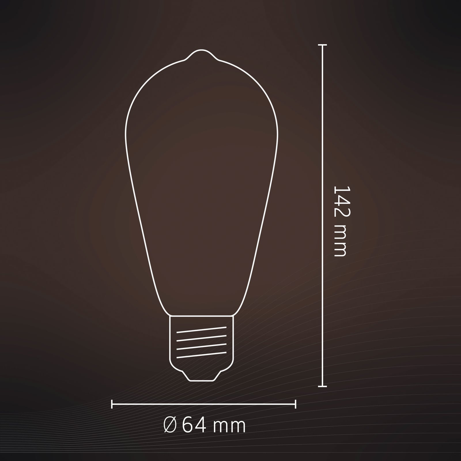 Detalj av LED filamentpære ST64 E27 3,8W 2100K dimbar gull - Calex