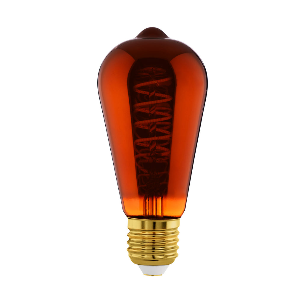 LED filamentpære ST64 E27 4W 2000K kobber forfra