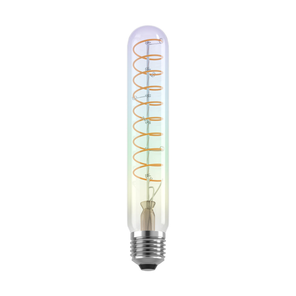 LED filamentpære T30 E27 4W 2000K dimbar iriserende klar forfra