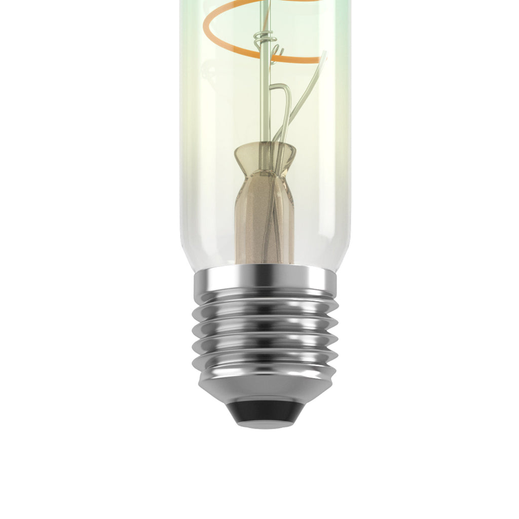 Detaljbilde av LED filamentpære T30 E27 4W 2000K dimbar iriserende klar