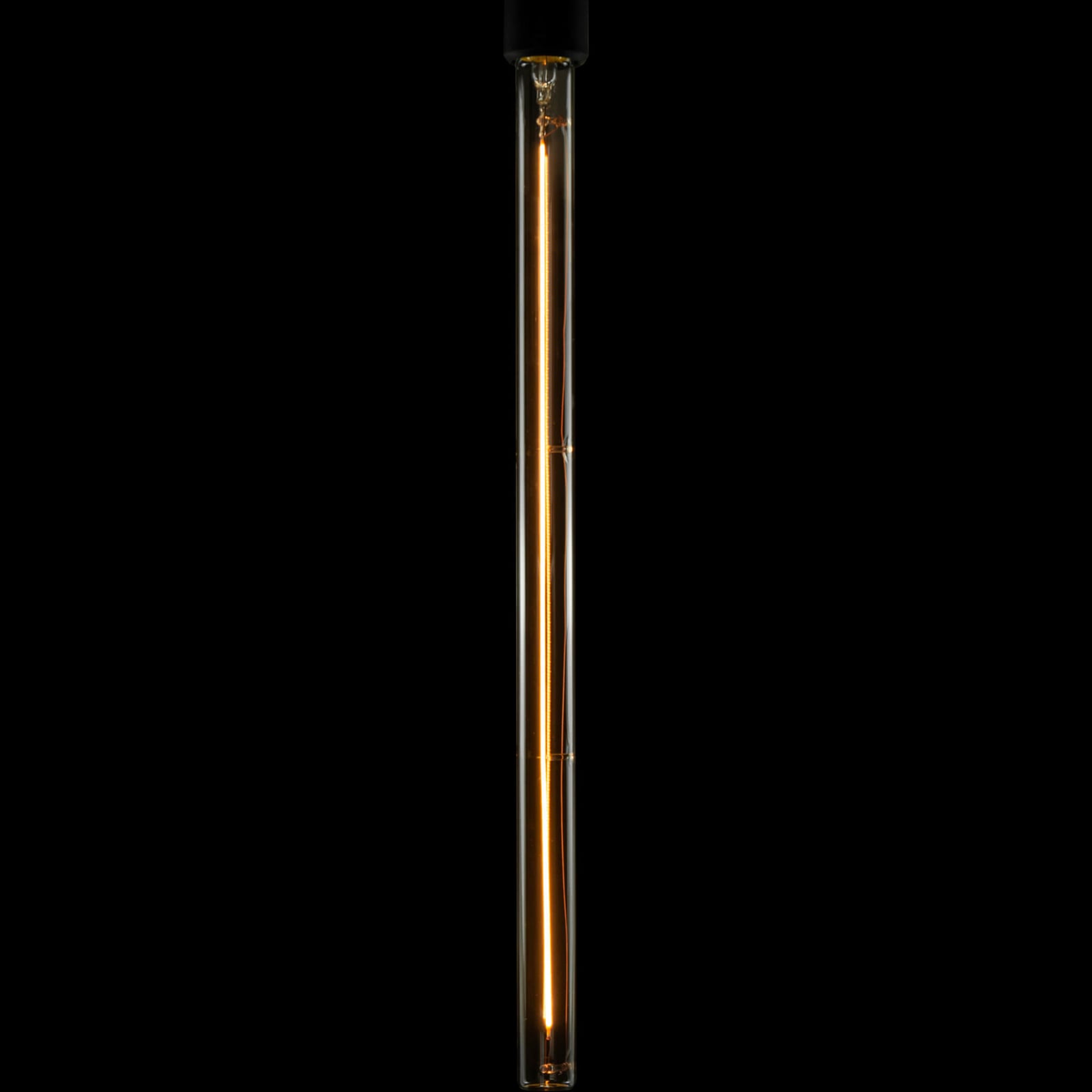 LED filamentpære Tube 500 E27 6,2W 2700K dimbar klar 55 cm detalj av filament