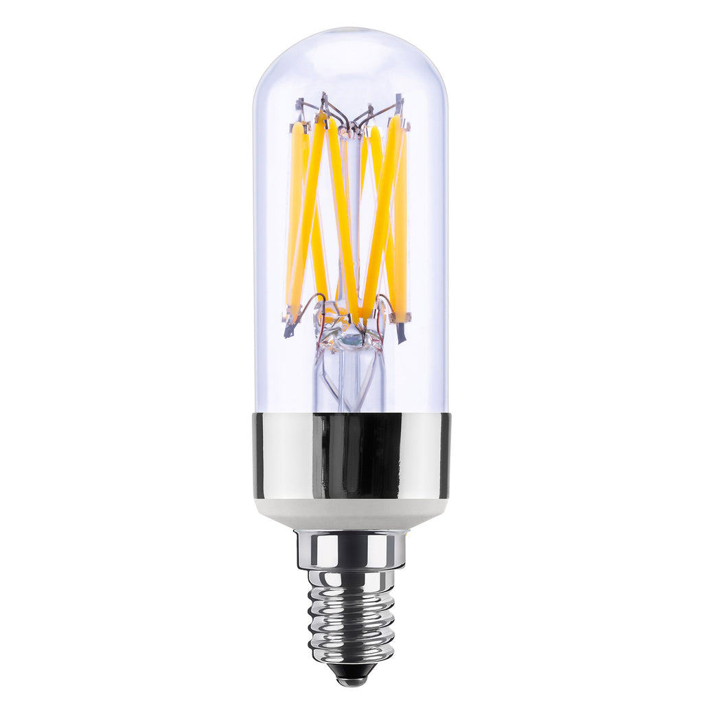 Detalj av LED filamentpære Tube E14 6,7W 2700K dimbar klar