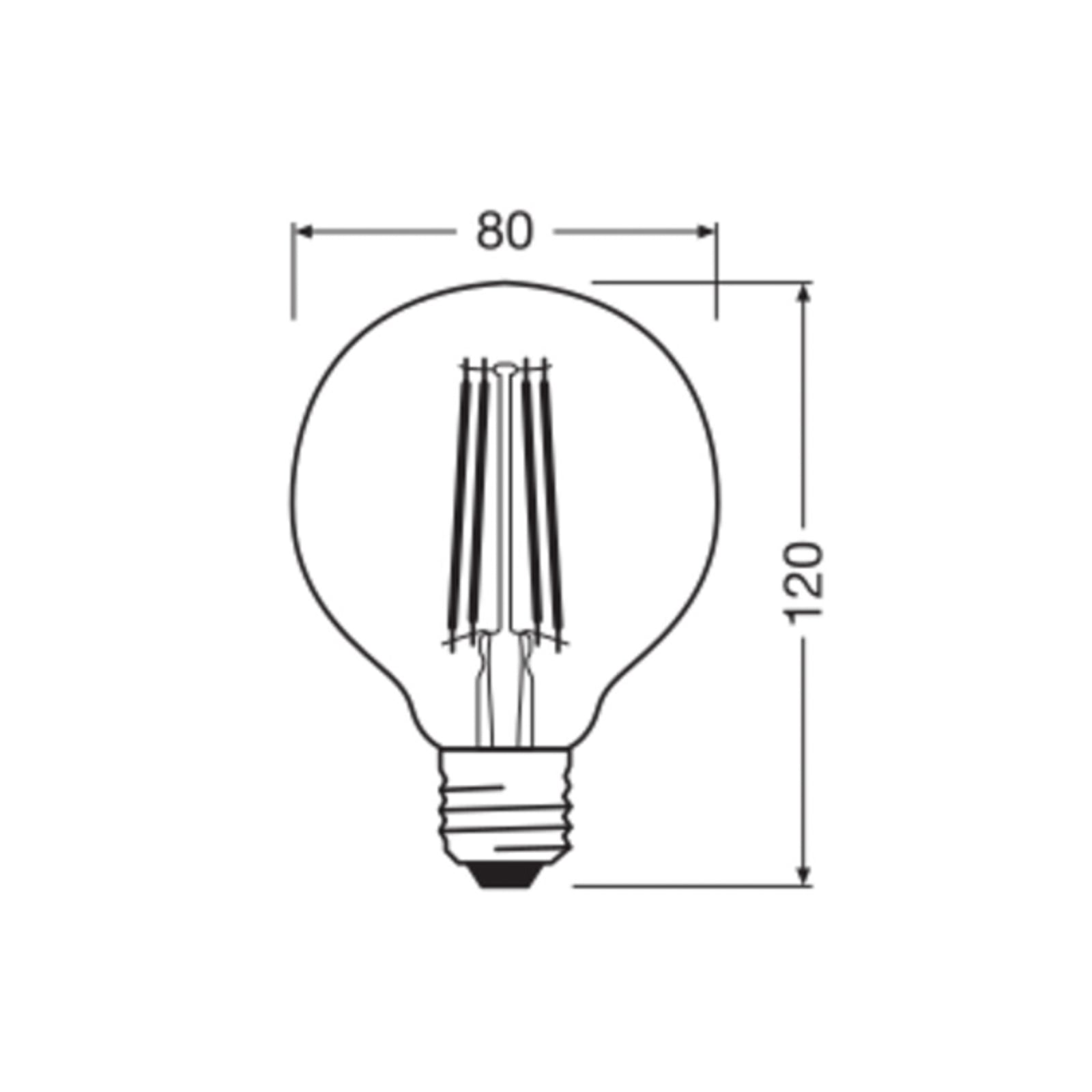 LED filamentpære Vintage 1906 G80 E27 7,2W dimbar gull bakside