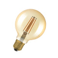 LED filamentpære Vintage 1906 G95 E27 6,5W 2400K dimbar gull forfra