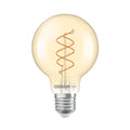 LED filamentpære Vintage G80 E27 8W 2200K dimbar gull forfra