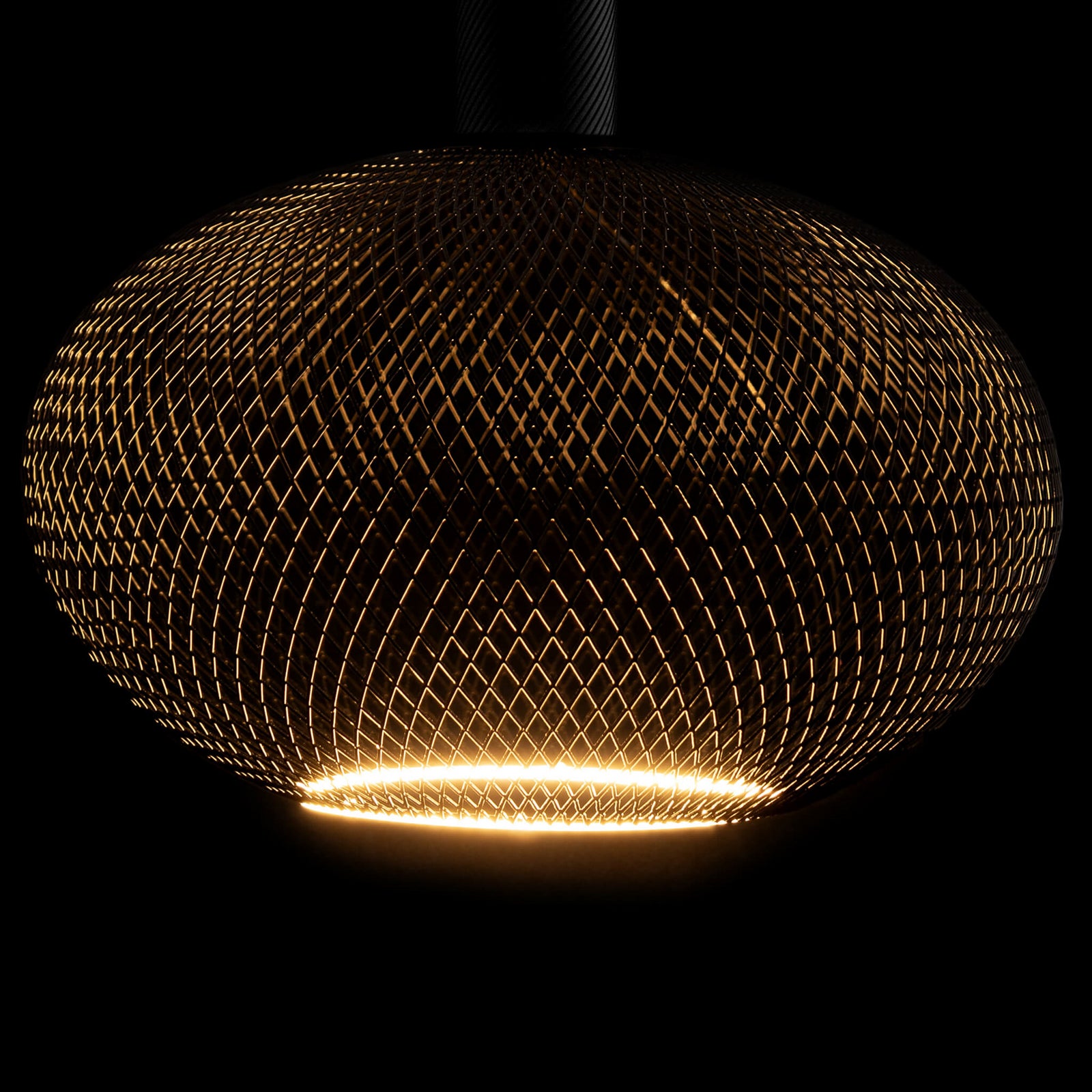 LED Floating Cage oval svart E27 5W 2200K dimbar bakside