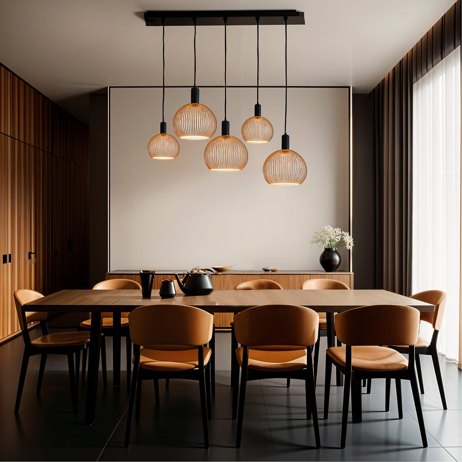 Montert LED Floating Filo G300 E27 6W 2200K dimbar sand i lampe