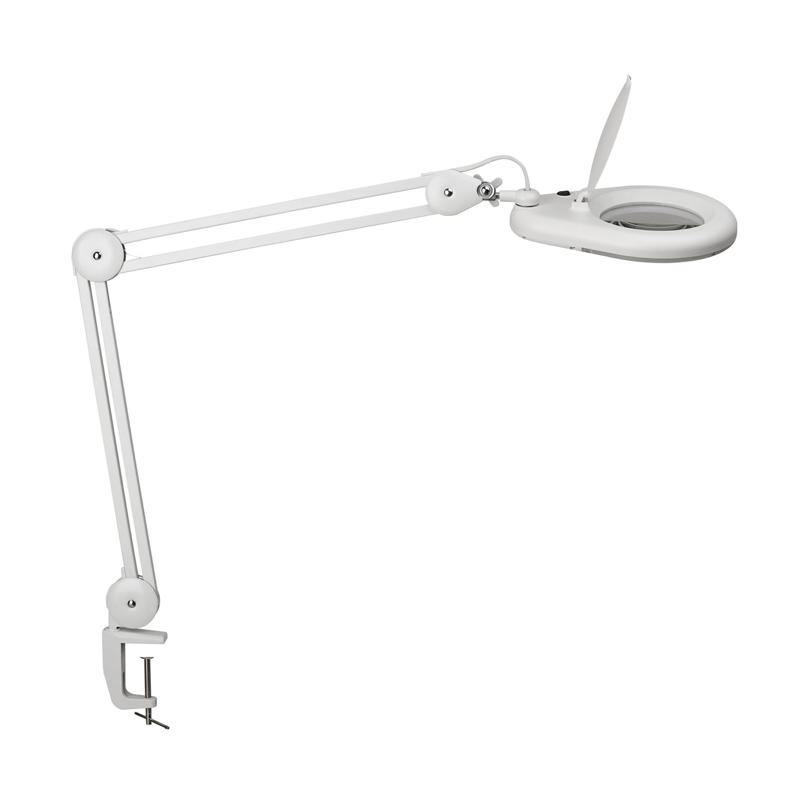 LED forstørrelseslampe MAULviso med klemme hvit 8W 50 cm bakside