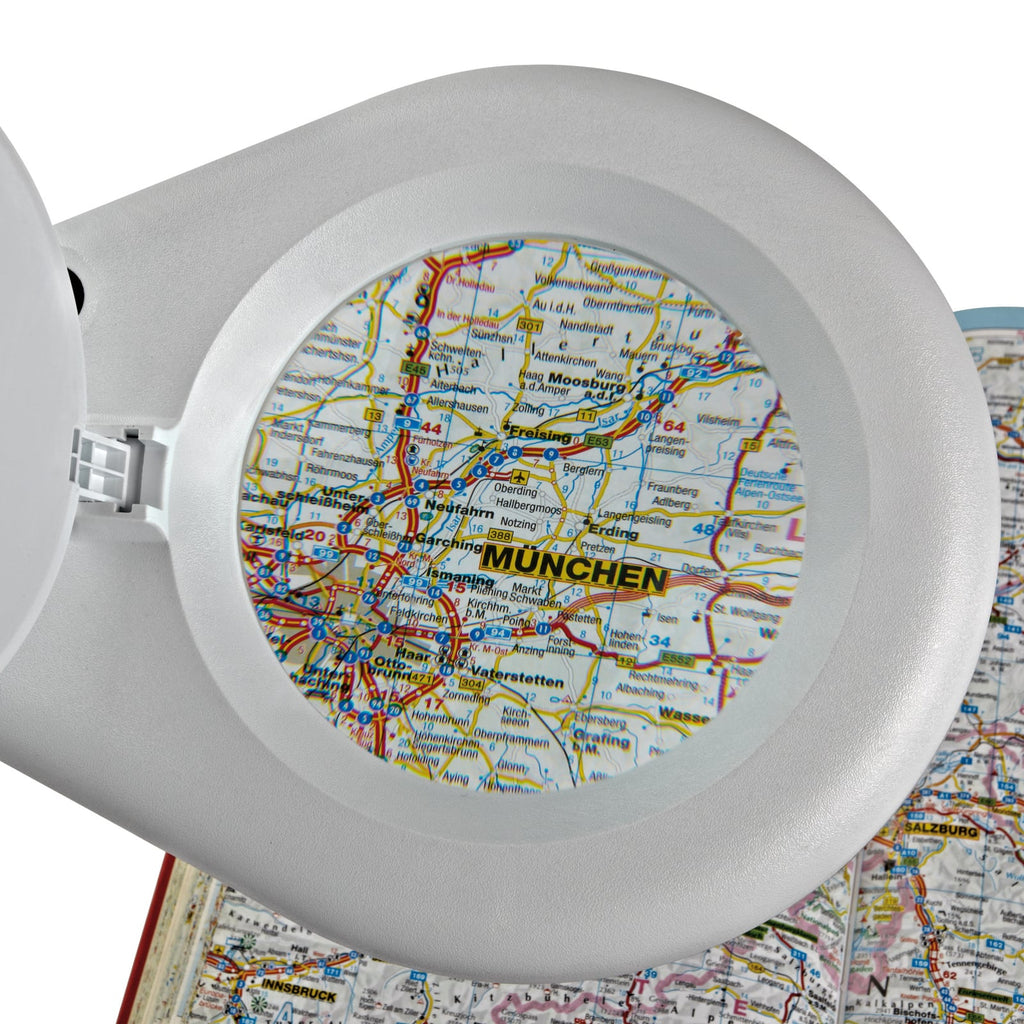 Detaljbilde av LED forstørrelseslampe MAULviso med klemme hvit 8W 50 cm