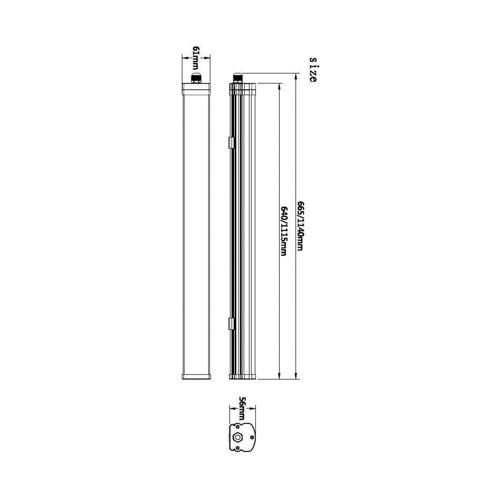 LED fuktroms-armatur med bevegelsessensor 66,5 cm IP65 dimbar bakside