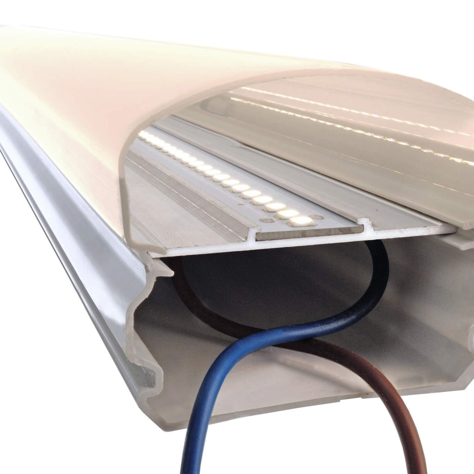 Detalj av bevegelsessensor på LED fuktroms-armatur 66,5 cm IP65 dimbar