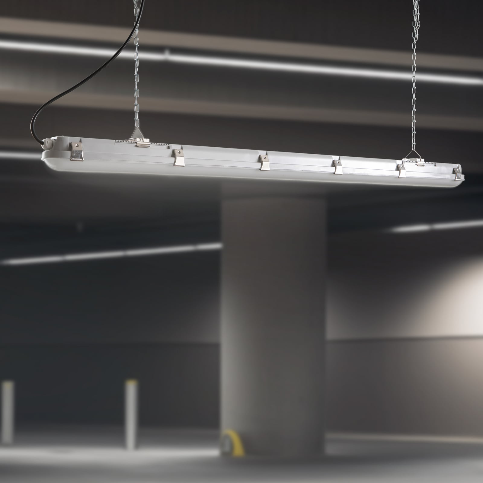 LED fuktroms-armatur Humid One 149 cm 51W IP65 grå bakside