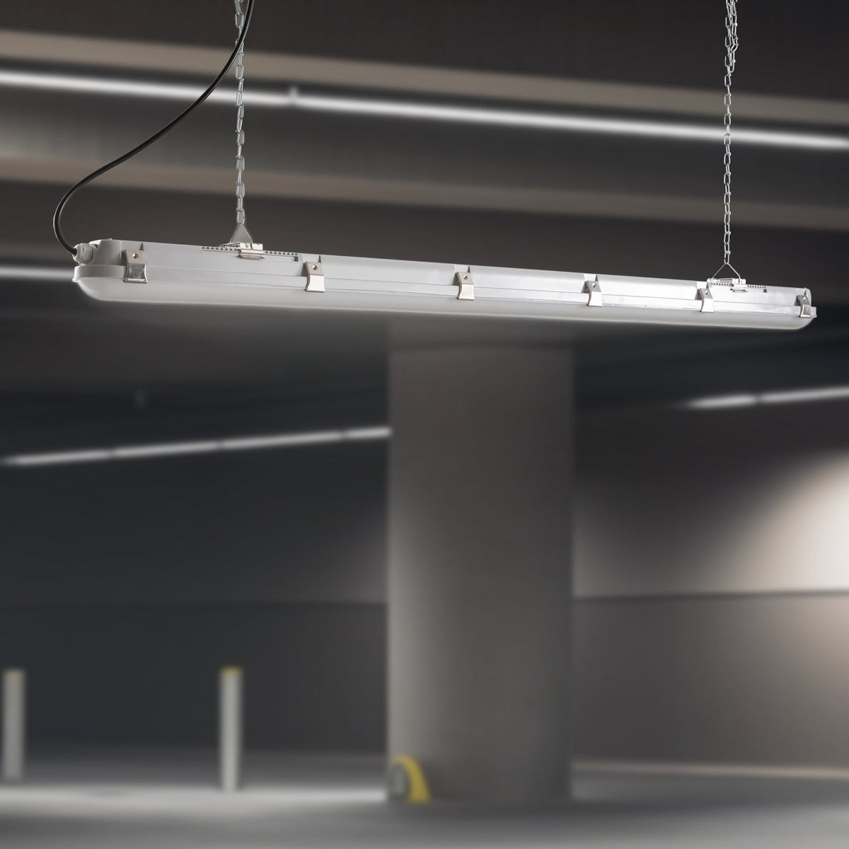 LED fuktroms-armatur Humid One 149 cm 51W IP65 grå bakside