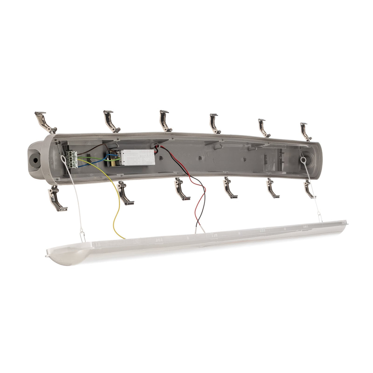 LED fuktroms-armatur Humid One 149 cm 51W IP65 grå lysdetalj