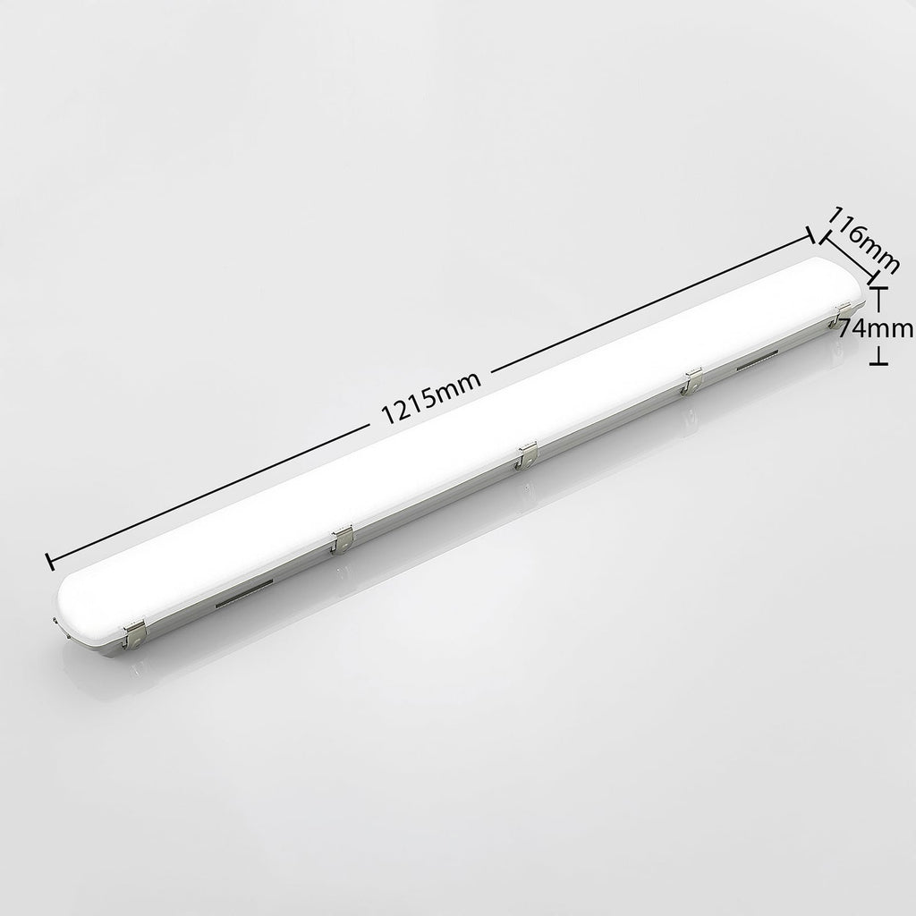 LED fuktroms-armatur Rao 121,5 cm 34W IP65 hvit lysdetalj