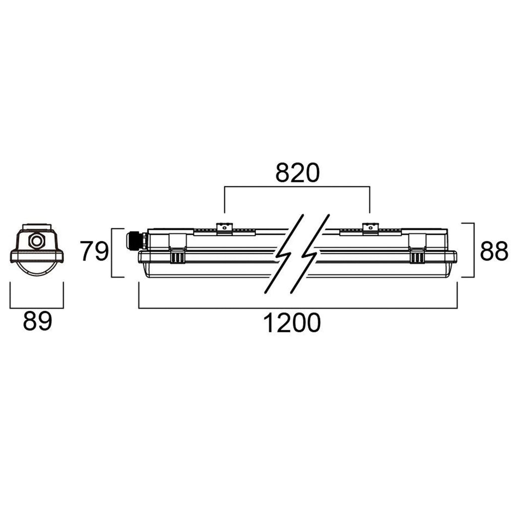 LED fuktroms-armatur Resisto 120 cm med bevegelsessensor IP66 nærbilde