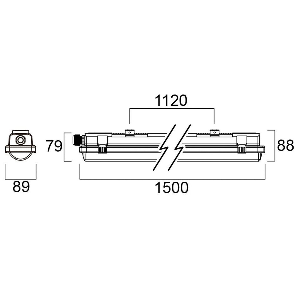 LED fuktroms-armatur Resisto 150 cm med bevegelsessensor IP66 nærbilde