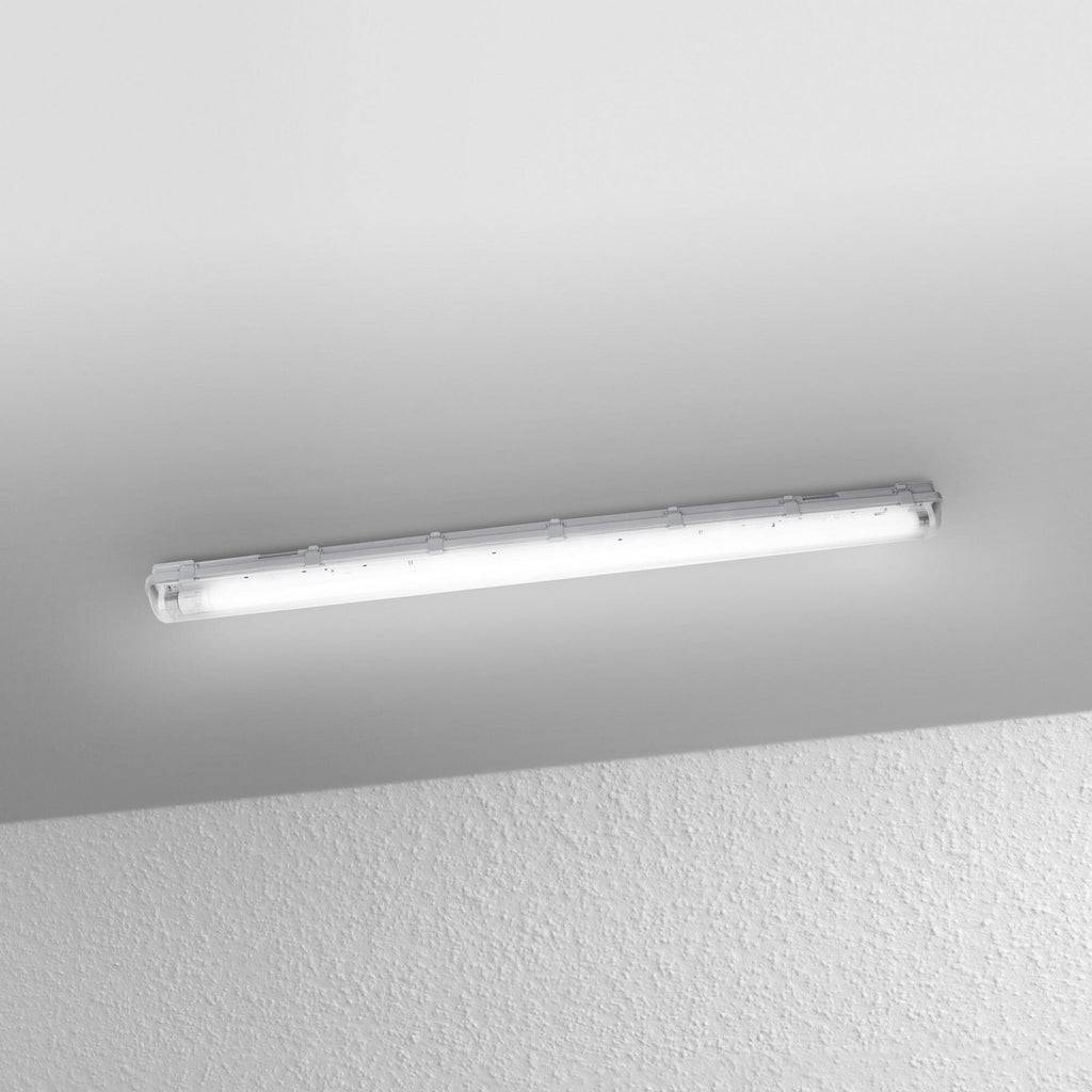 LED fuktroms-armatur SUBMARINE 126 cm 15W G13 IP65 grå montert