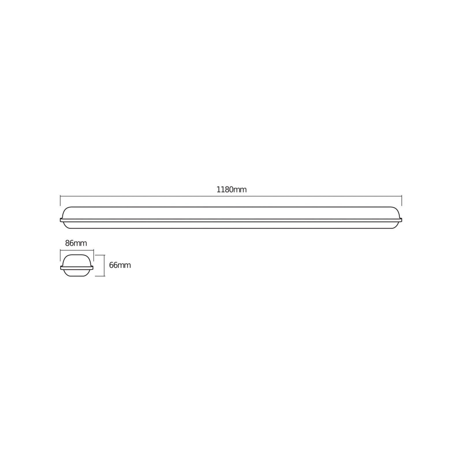 LED fuktroms-armatur Submarine Integrated 118 cm IP65 36W bakside