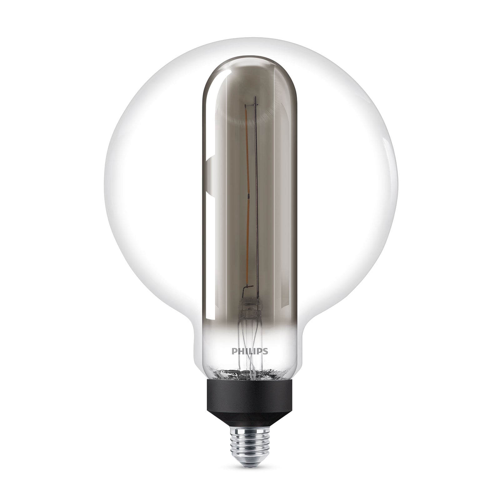 LED globepære E27 6,5W 1800K dimbar røykfarget Ø20 cm - Philips forfra