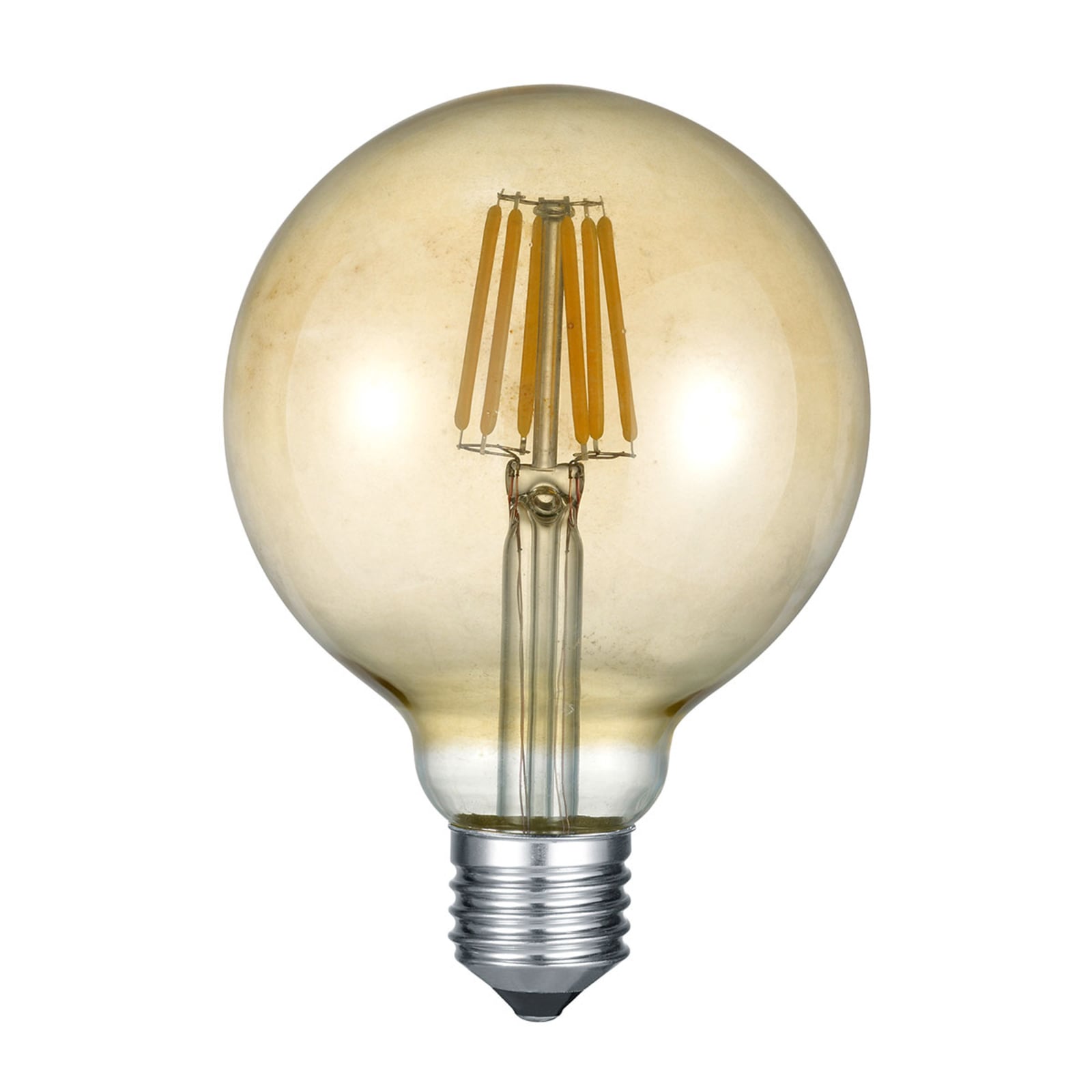 LED globepære E27 6W 2700K amber filament - Trio Lighting forfra