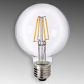 LED globepære E27 6W 2700K G80 filament klar forfra