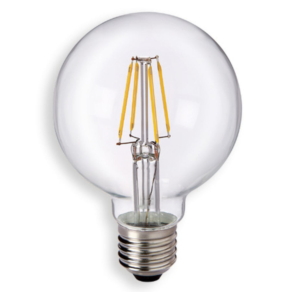 Detaljbilde av LED globepære E27 6W 2700K G80 filament klar