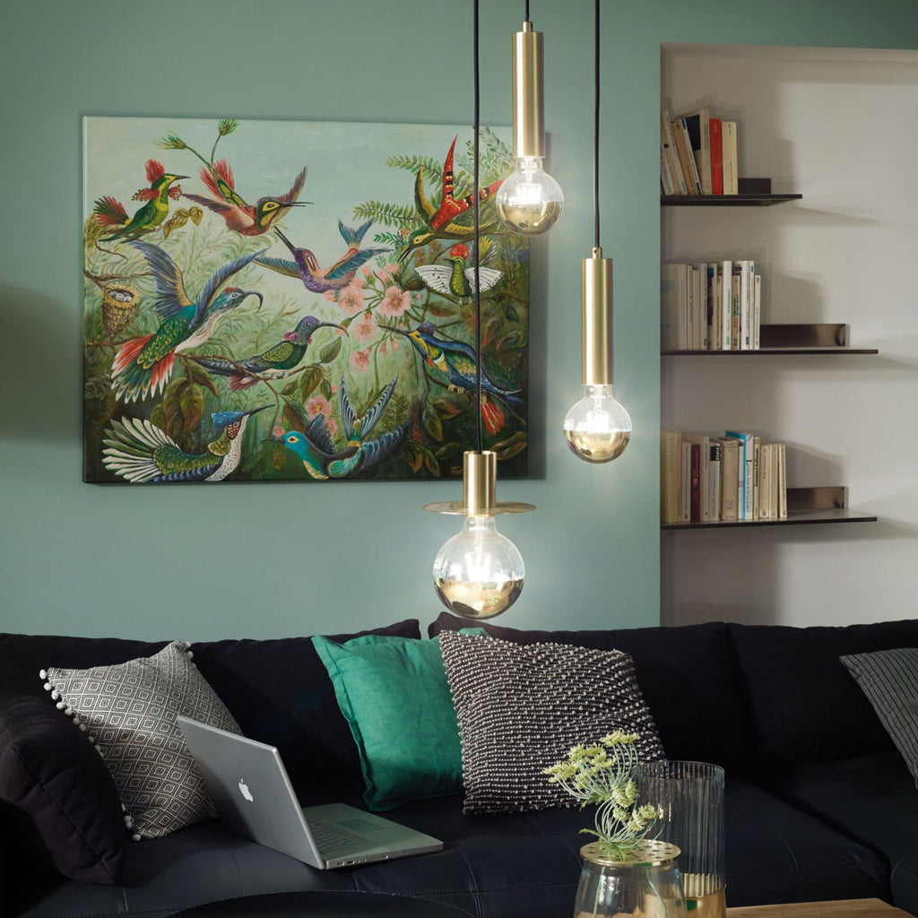 Detalj av toppspeilet gull på LED-globepære E27 G125 6,5W 2700K Paulmann