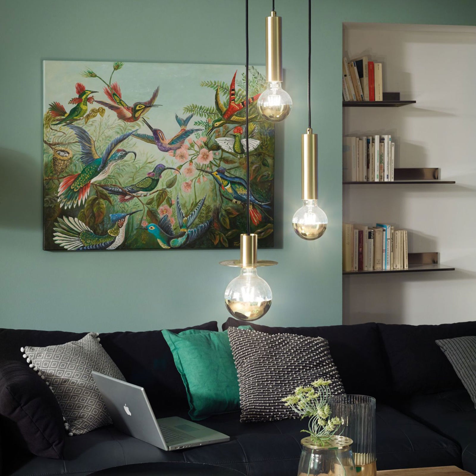 Detalj av toppspeilet gull på LED-globepære E27 G125 6,5W 2700K Paulmann