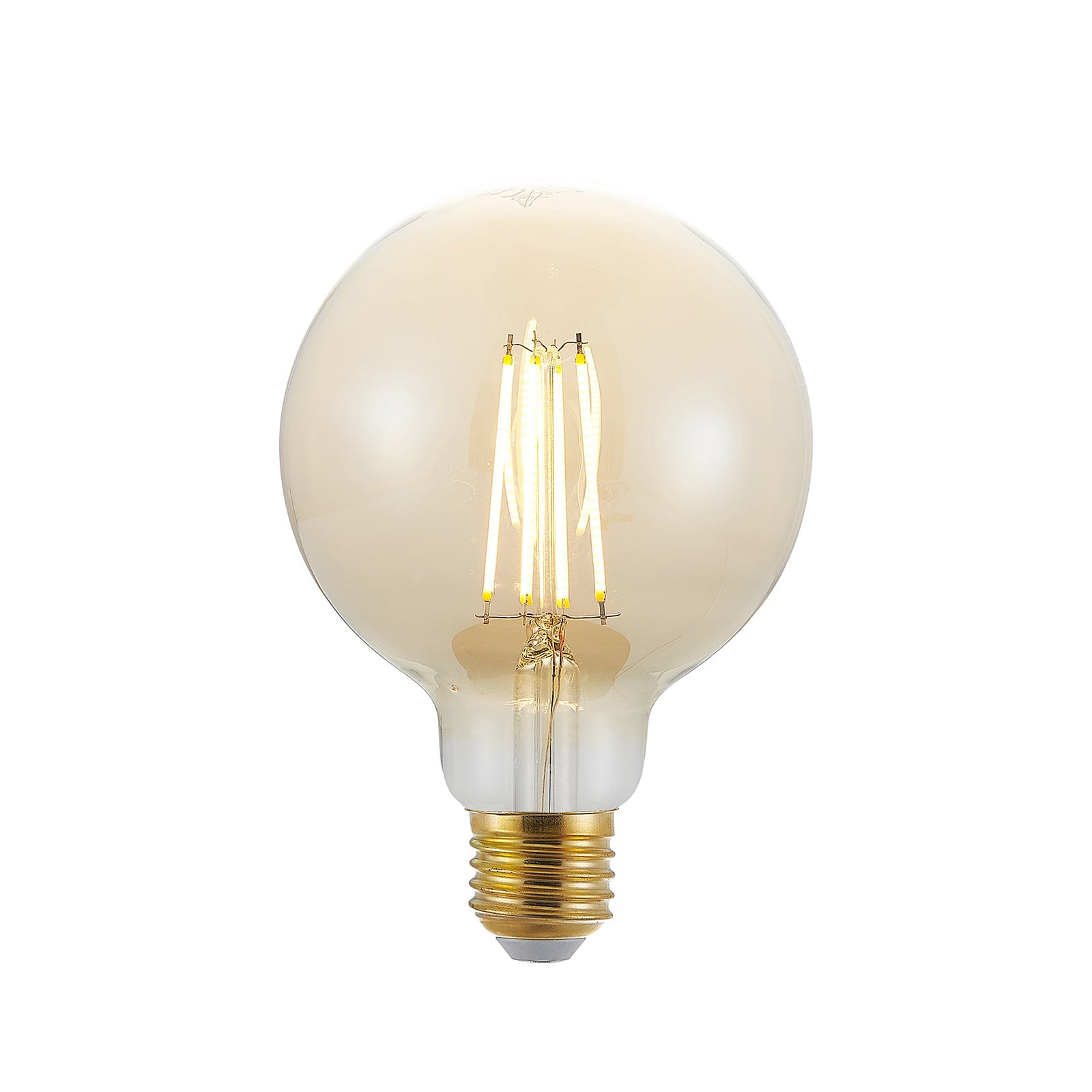 LED globepære E27 G95 6,5W 2500K amber forfra