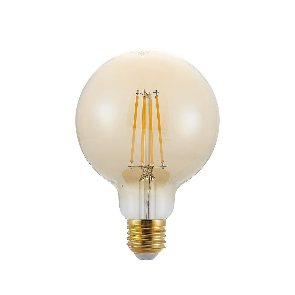LED globepære E27 G95 6,5W 2500K amber bakside