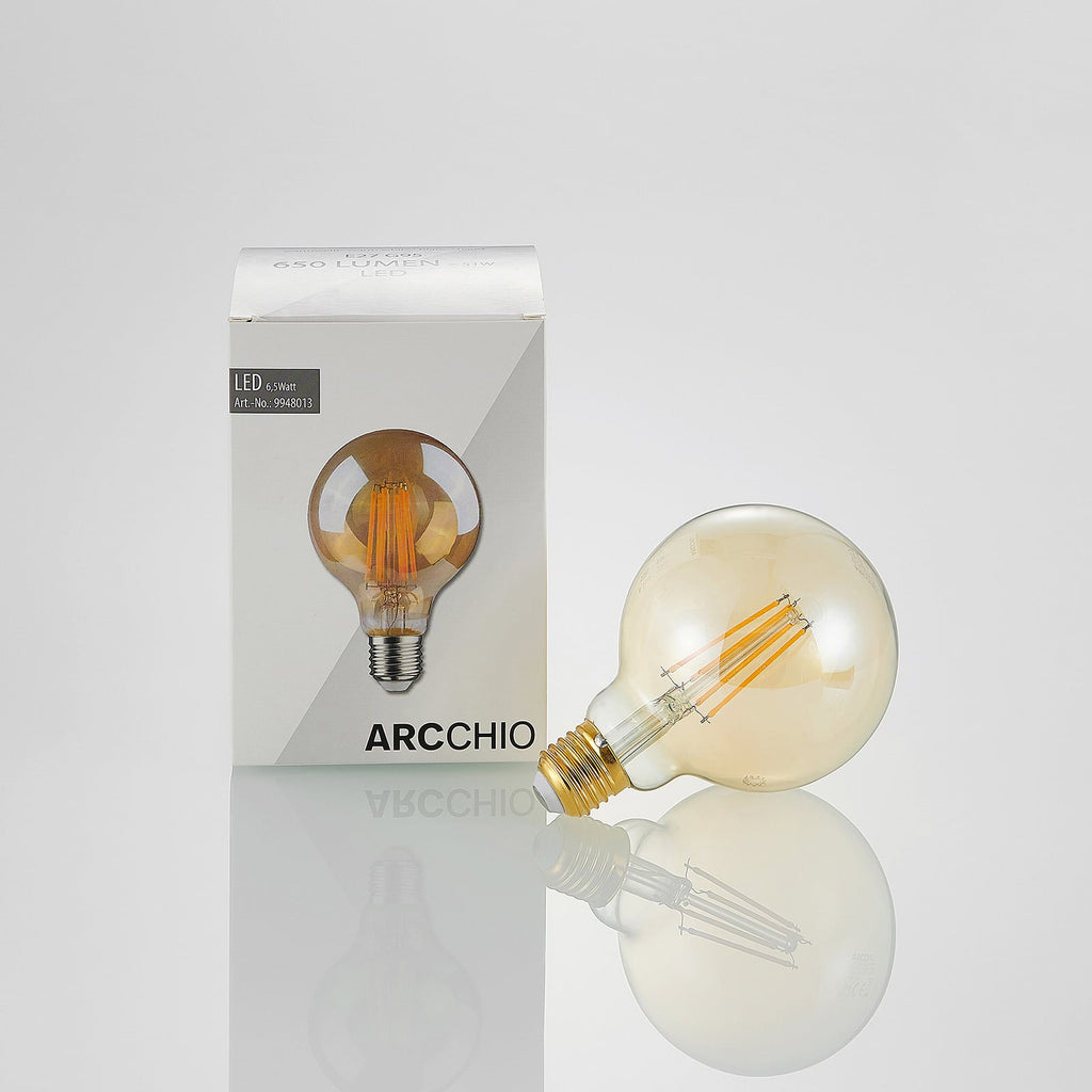 LED globepære E27 G95 6,5W 2500K amber med dimmefunksjon