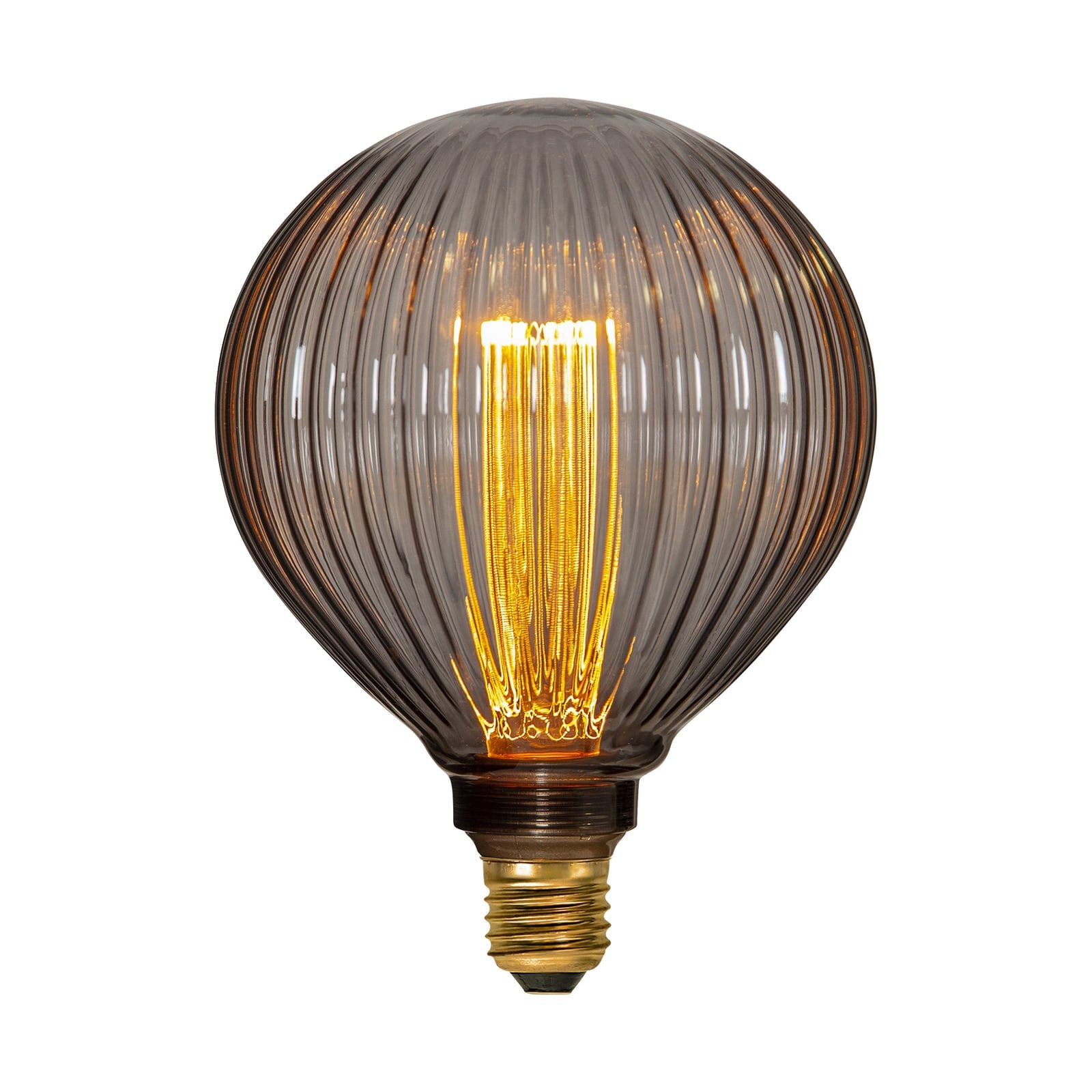 LED globepære G125 E27 1W 2000K røykgrå filament bakside